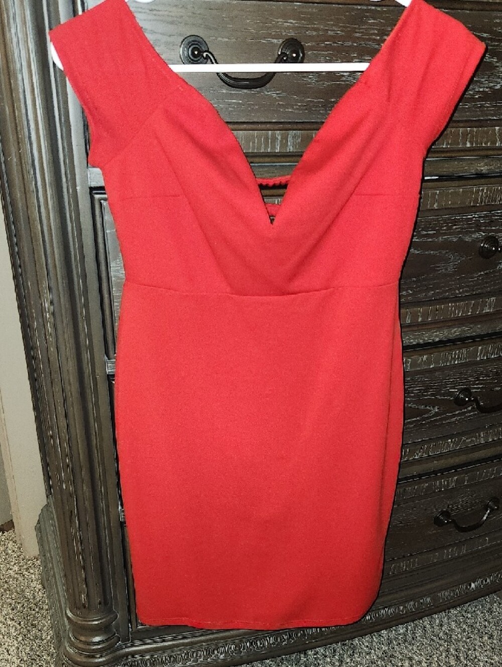 bailey blue Red V-Neck Cap Sleeve Mini Dress